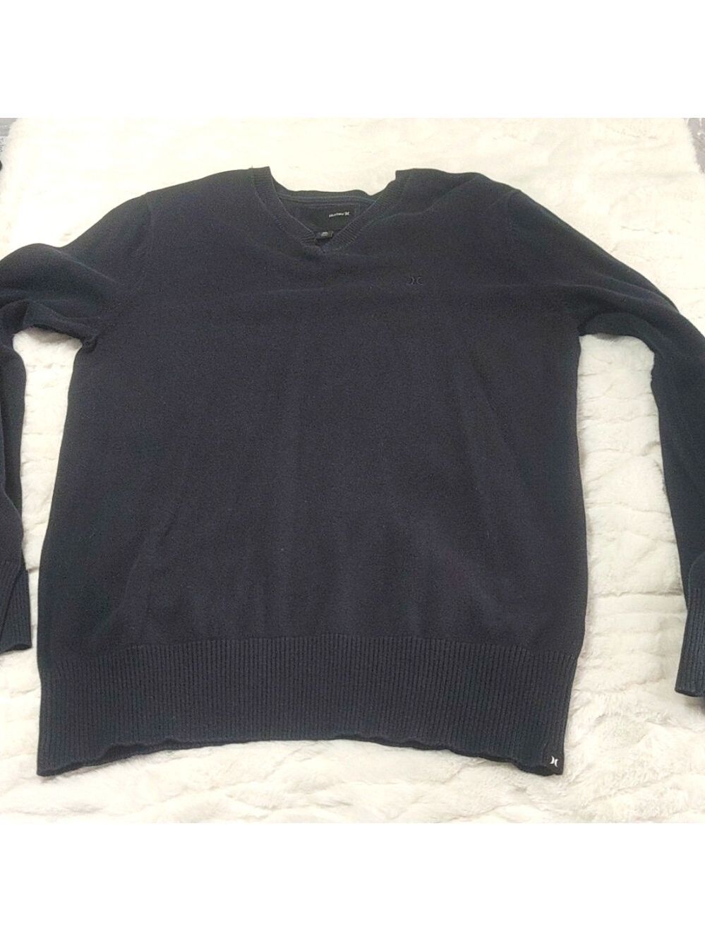 Mens Hurley V Neck Long Sleeve Cotton Sweater Sz M